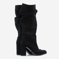 Cizme dama cu toc din piele naturala neagra Callie