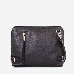 Geanta casual din piele naturala neagra Blaza