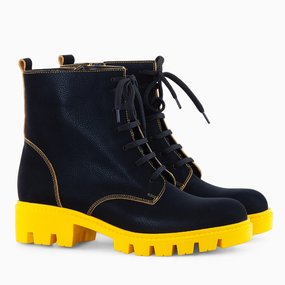 Ghete dama din piele naturala neagra Gwen