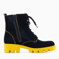 Ghete dama din piele naturala neagra Gwen