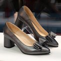 Pantofi dama din piele naturala gri sidef Danette
