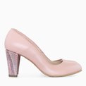 Pantofi office din piele naturala roz Claire
