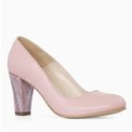 Pantofi office din piele naturala roz Claire