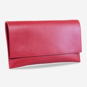 Plic de ocazie din piele naturala rosie Margot