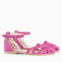 Sandale cu talpa joasa din piele naturala fuchsia Selene