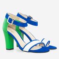 Sandale dama albastru cu verde Izara