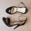 Sandale elegante din lac negru Zaria