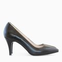 Stiletto cu toc comod din piele naturala neagra Naomi