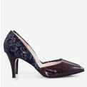 Stiletto decupat din piele naturala mov Aurora