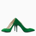 Stiletto din piele intoarsa verde Veruschka