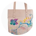 Tote pictat manual Priya - Bloom