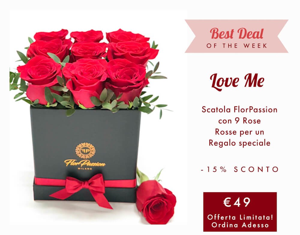 Love Me Box Rose FlorPassion Invia Fiori Milano
