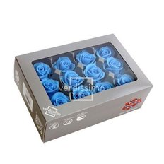 Light Blue Preserved Mini Roses, 12pcs