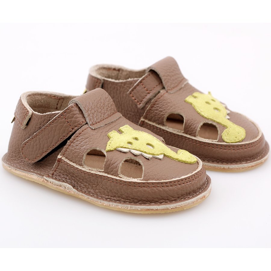 Barefoot kids sandals - Dino Brown