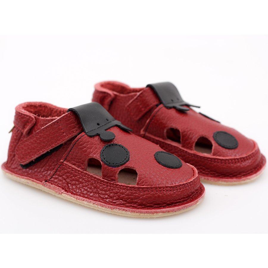 Barefoot kids sandals - Red Ladybug V2
